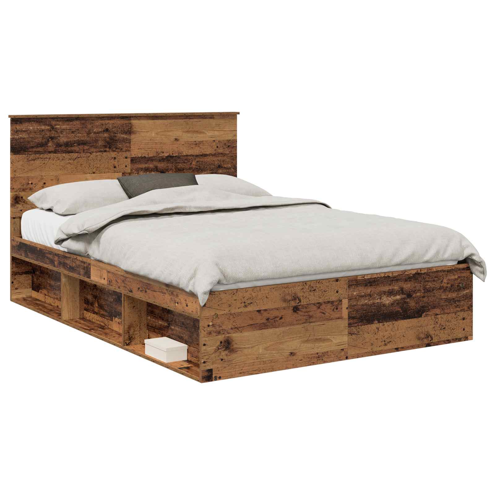 Bedframe met hoofdeinde Oudhout 140 x 190 cm Massief grenenhout