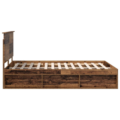Bedframe met hoofdeinde Oudhout 140 x 190 cm Massief grenenhout