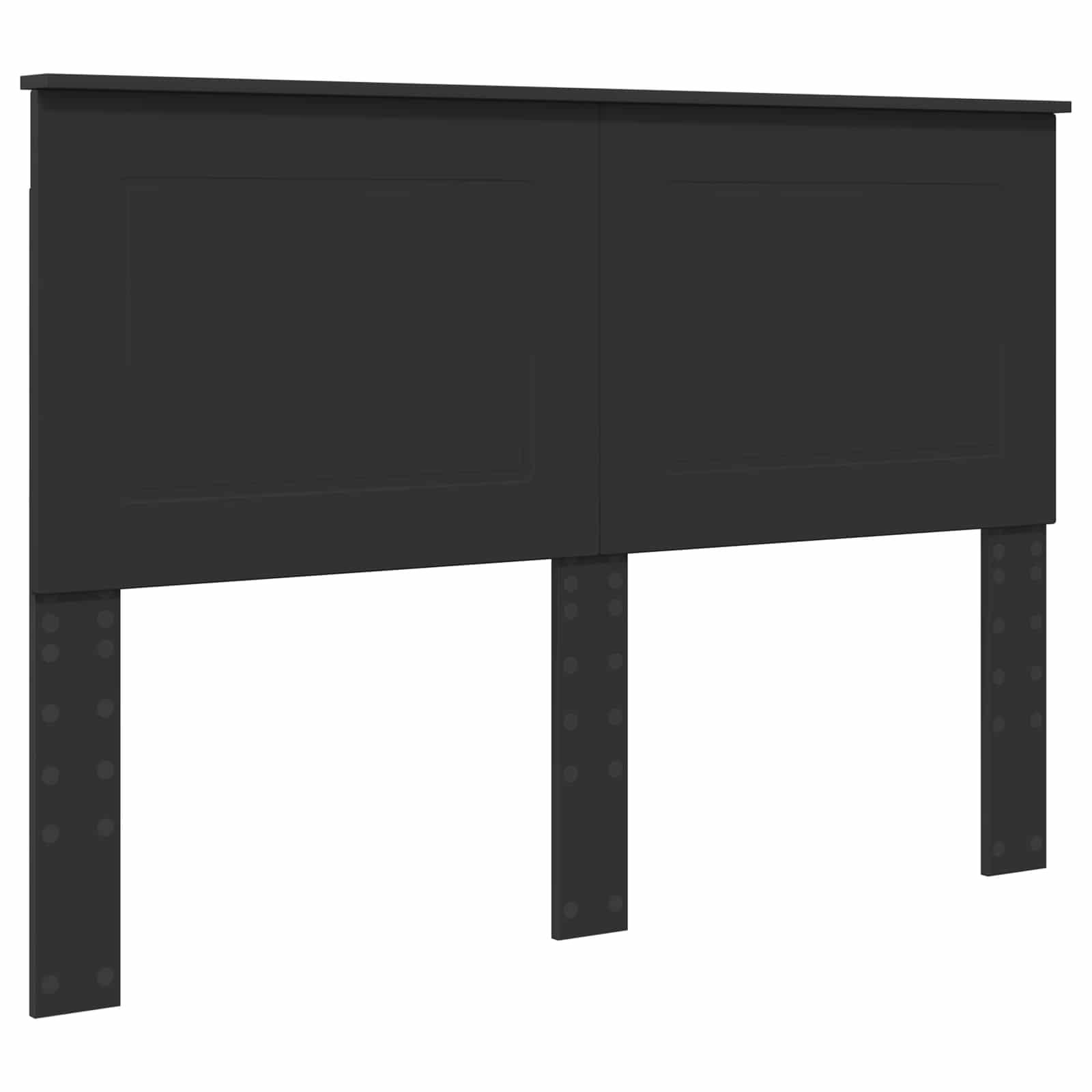 Bedframe met hoofdeinde Zwart 140 x 200 cm Massief grenenhout