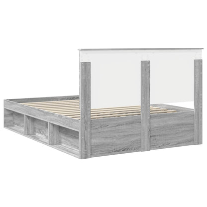 Bedframe Grijs Sonoma 140 x 200 cm Massief grenenhout