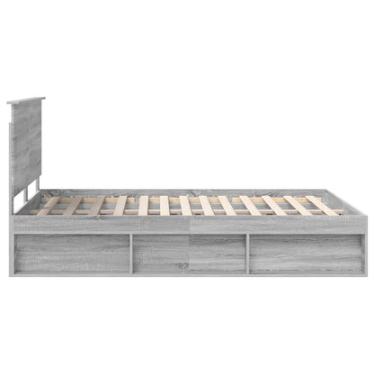 Bedframe Grijs Sonoma 140 x 200 cm Massief grenenhout