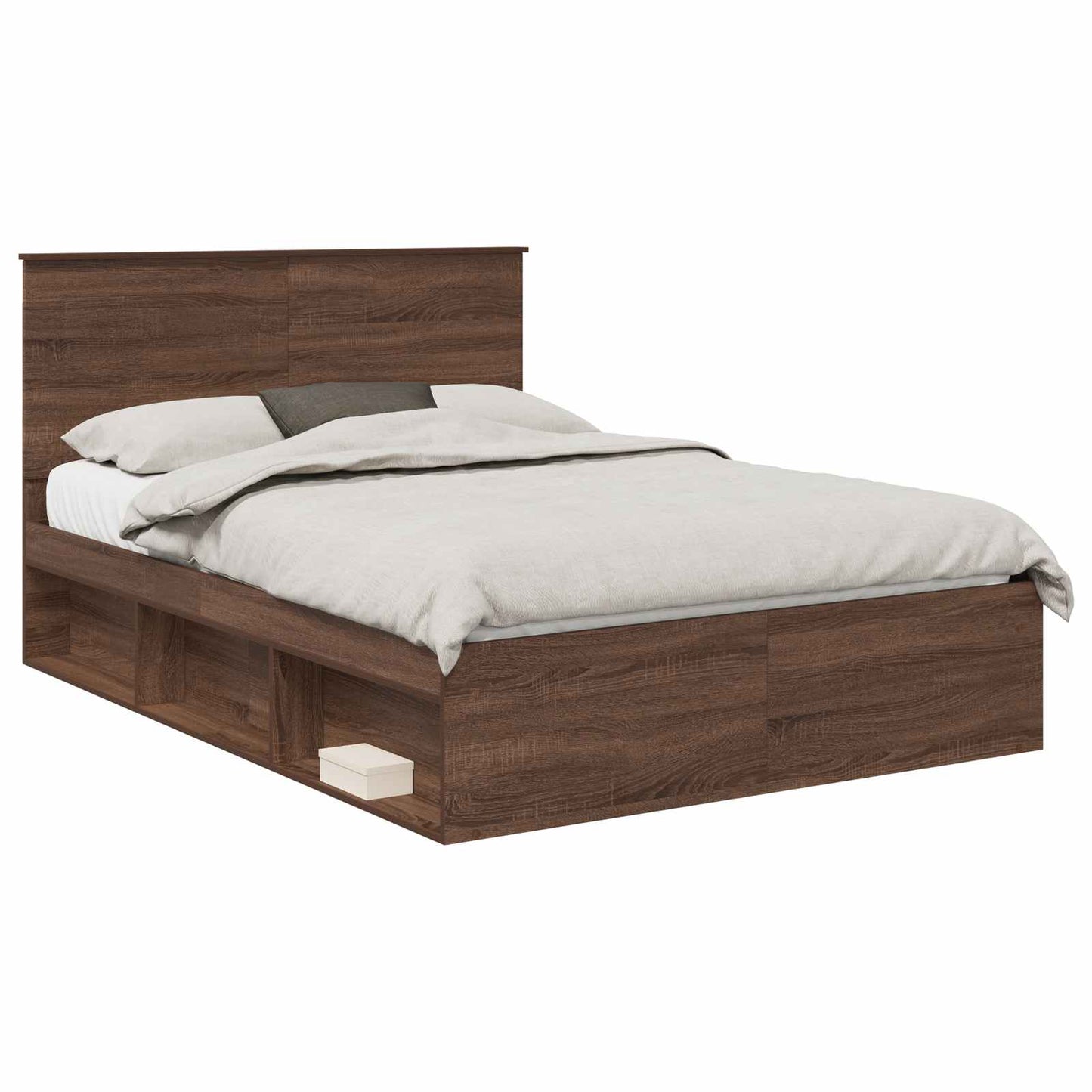 Bedframe Bruin Eiken 140 x 200 cm Massief grenenhout