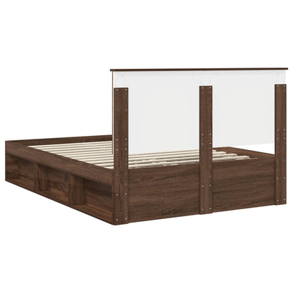 Bedframe Bruin Eiken 140 x 200 cm Massief grenenhout