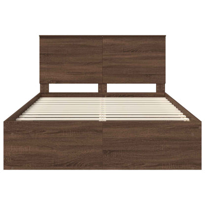 Bedframe Bruin Eiken 140 x 200 cm Massief grenenhout