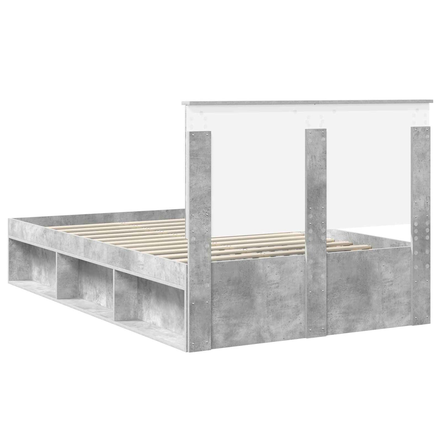 Bedframe Concerte Grijs 135 x 190 cm Massief grenenhout