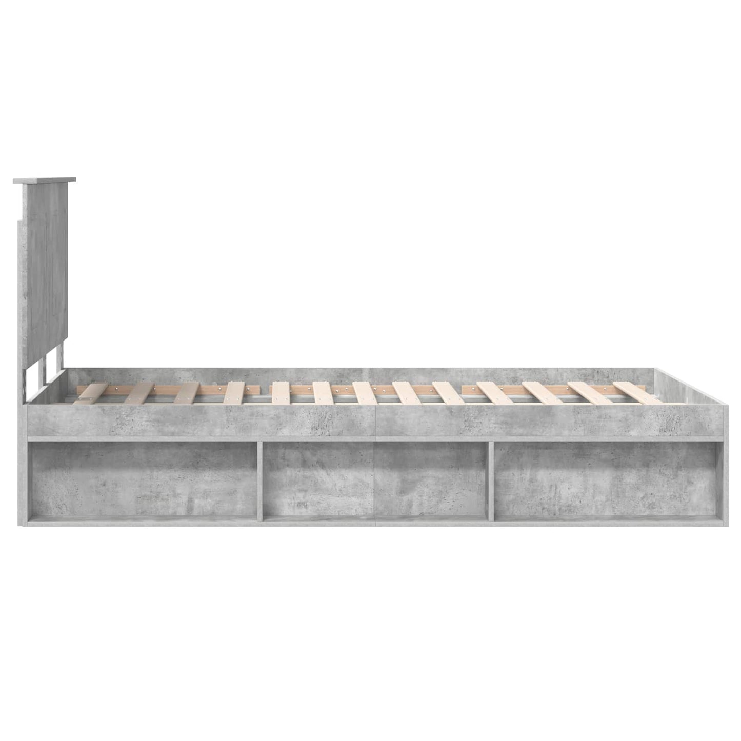 Bedframe Concerte Grijs 135 x 190 cm Massief grenenhout