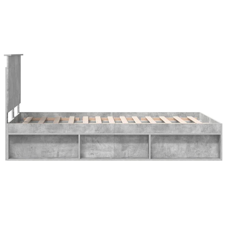 Bedframe Concerte Grijs 135 x 190 cm Massief grenenhout