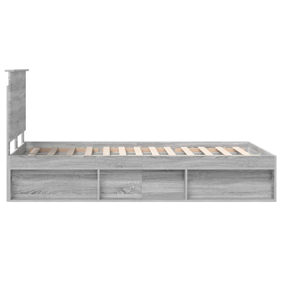 Bedframe Grijs Sonoma 135 x 190 cm Massief grenenhout