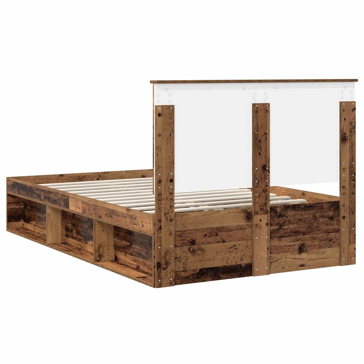 Bedframe met hoofdeinde Oudhout 135 x 190 cm Massief grenenhout
