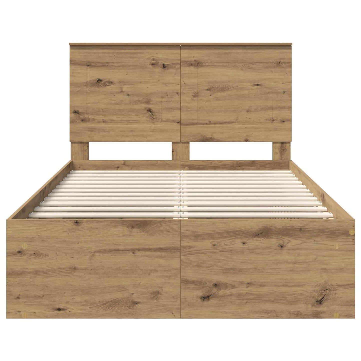 Bedframe Ambachtelijk eiken 135 x 190 cm Massief grenenhout