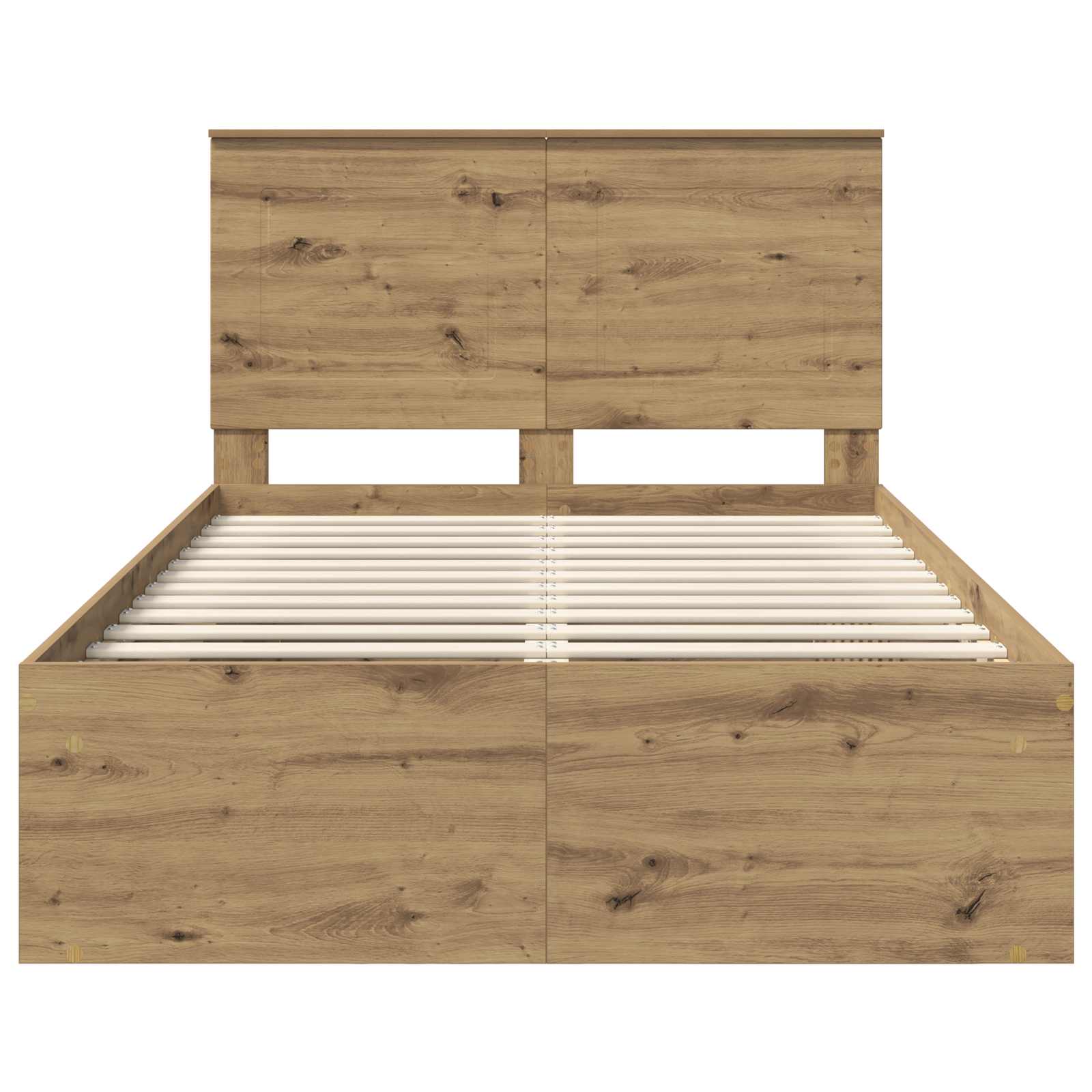 Bedframe Ambachtelijk eiken 135 x 190 cm Massief grenenhout