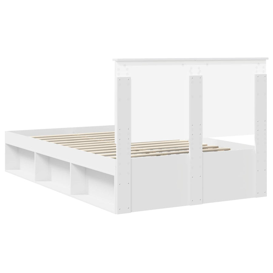 Bedframe met hoofdeinde Wit 120 x 190 cm Massief grenenhout