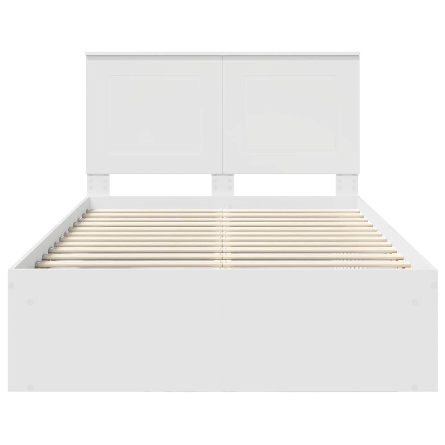 Bedframe met hoofdeinde Wit 120 x 190 cm Massief grenenhout