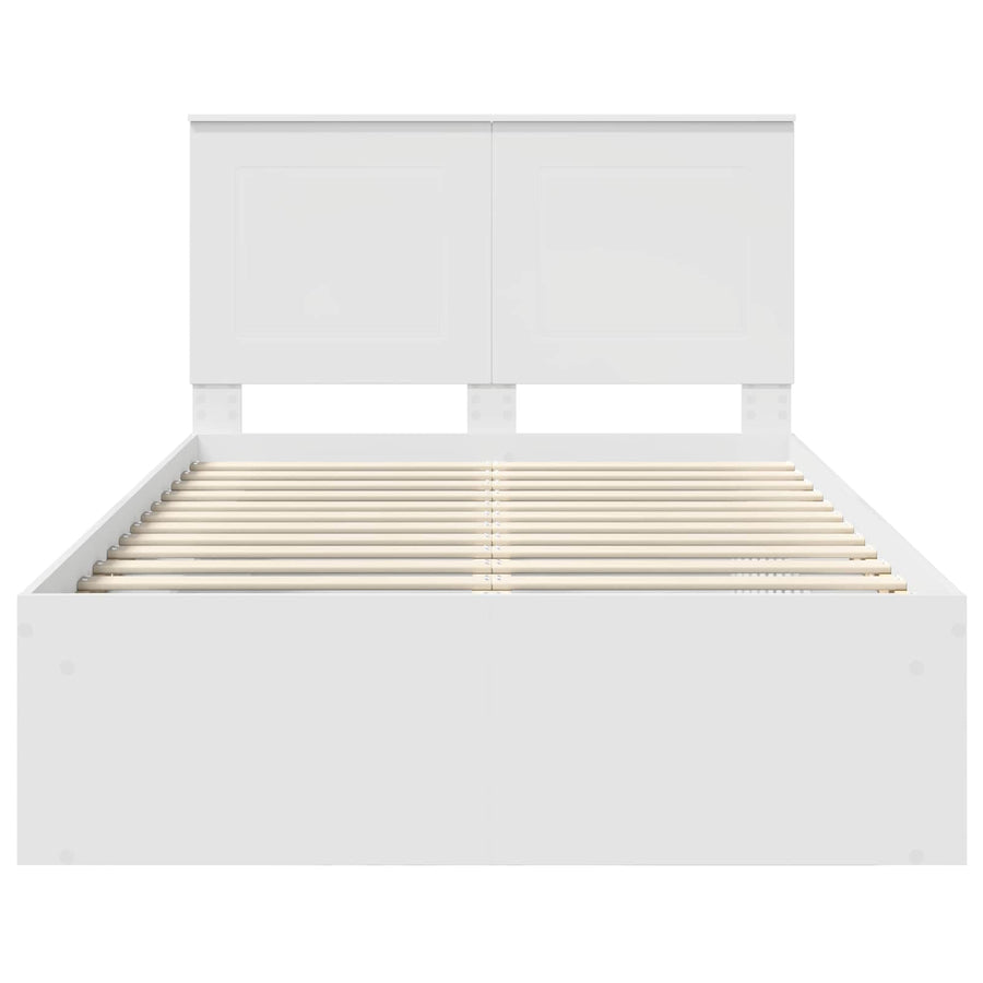 Bedframe met hoofdeinde Wit 120 x 190 cm Massief grenenhout