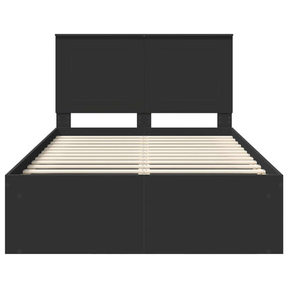 Bedframe met hoofdeinde Zwart 120 x 190 cm Massief grenenhout