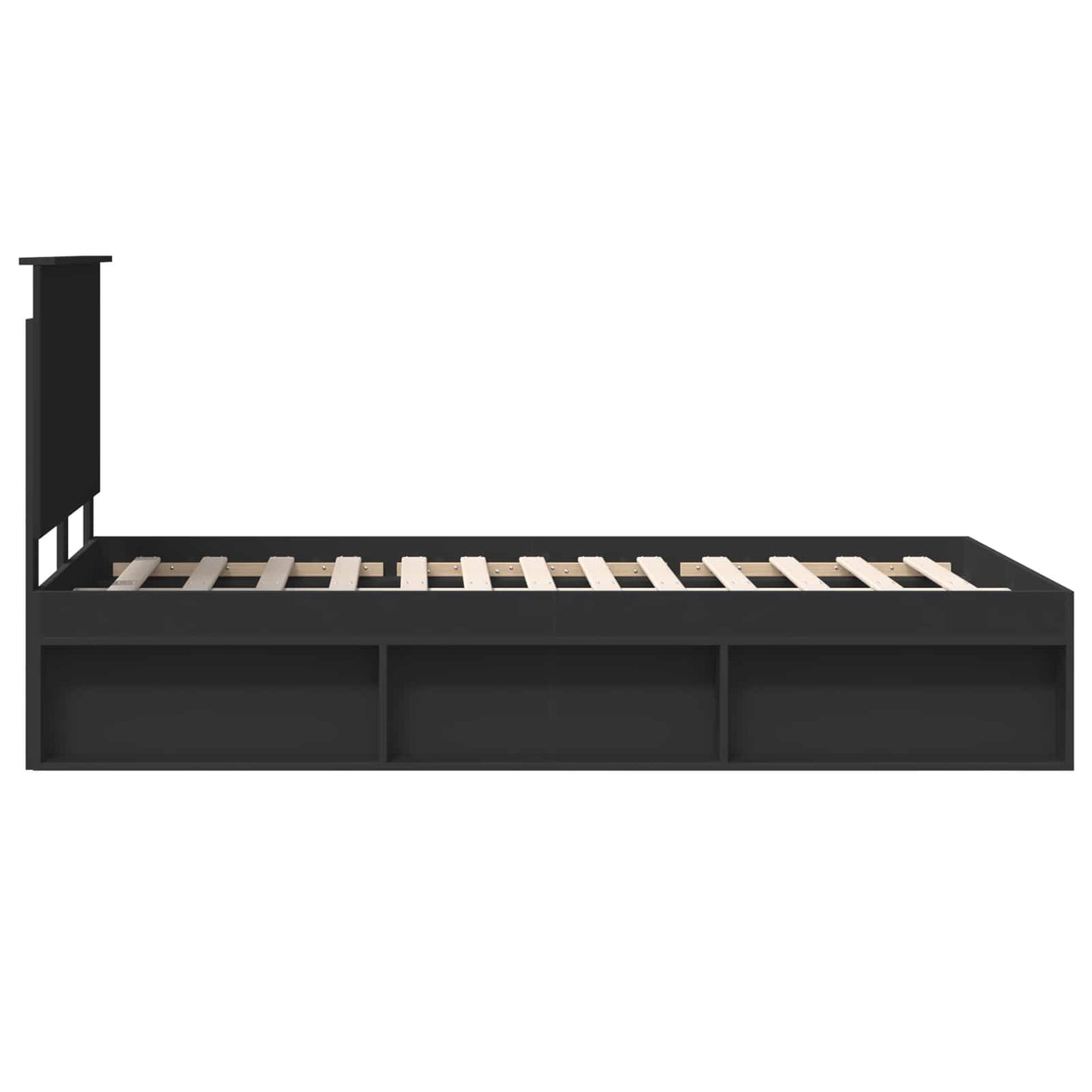Bedframe met hoofdeinde Zwart 120 x 190 cm Massief grenenhout