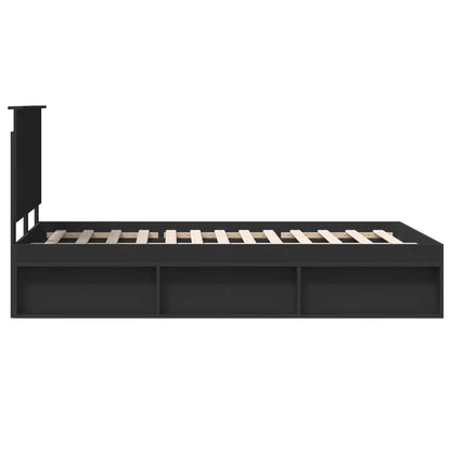 Bedframe met hoofdeinde Zwart 120 x 190 cm Massief grenenhout
