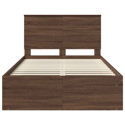 Bedframe Bruin Eiken 120 x 190 cm Massief grenenhout
