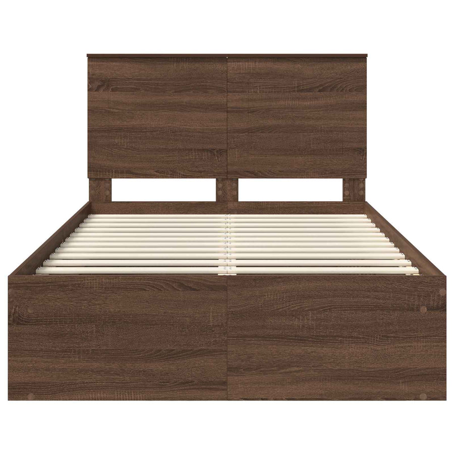Bedframe Bruin Eiken 120 x 190 cm Massief grenenhout