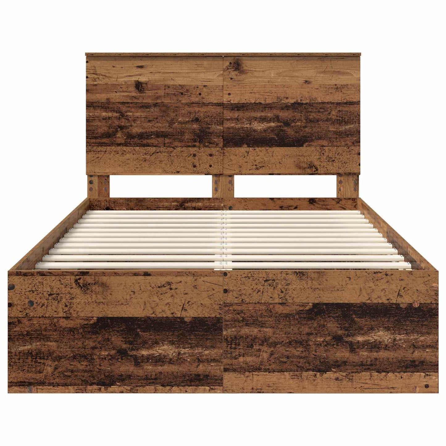 Bedframe met hoofdeinde Oudhout 120 x 190 cm Massief grenenhout