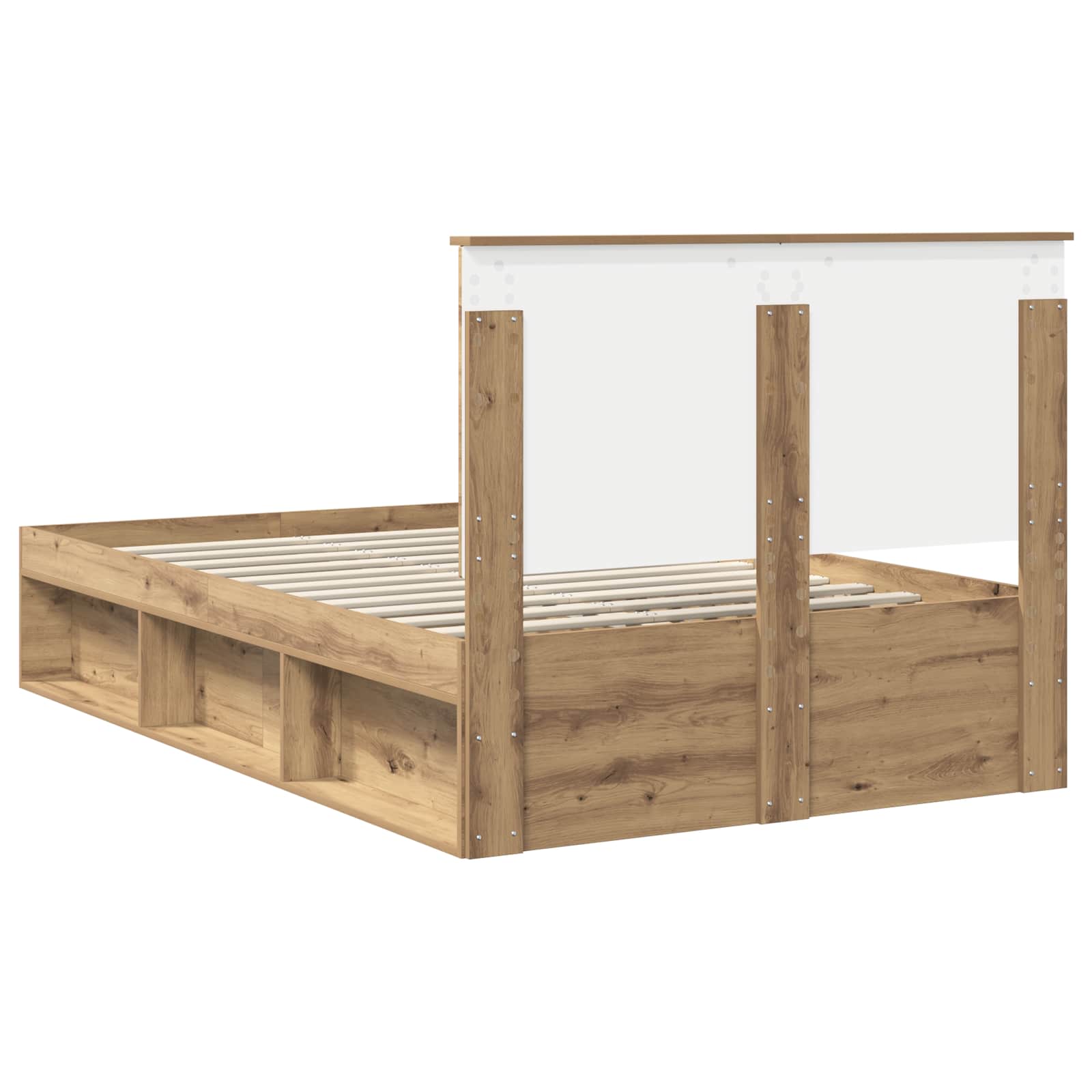 Bedframe Ambachtelijk eiken 120 x 190 cm Massief grenenhout