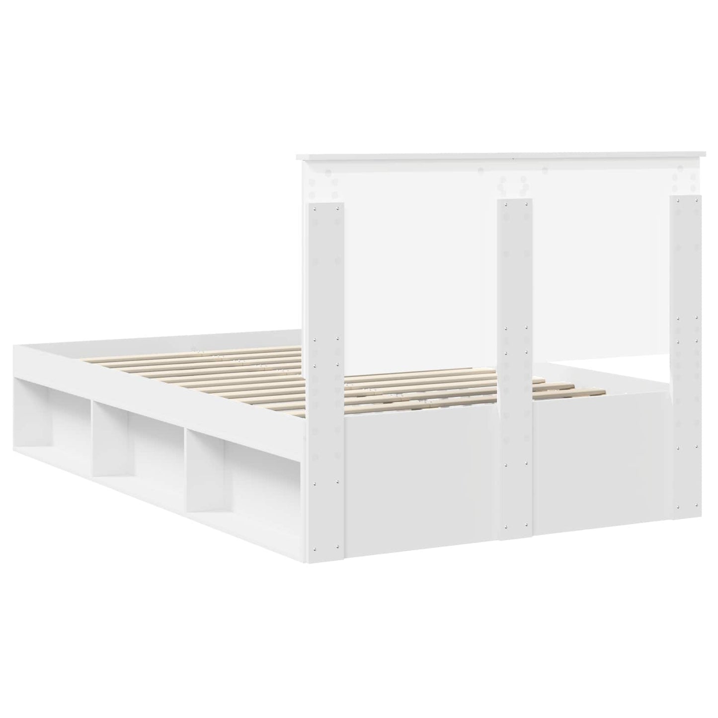 Bedframe met hoofdeinde Wit 120 x 200 cm Massief grenenhout
