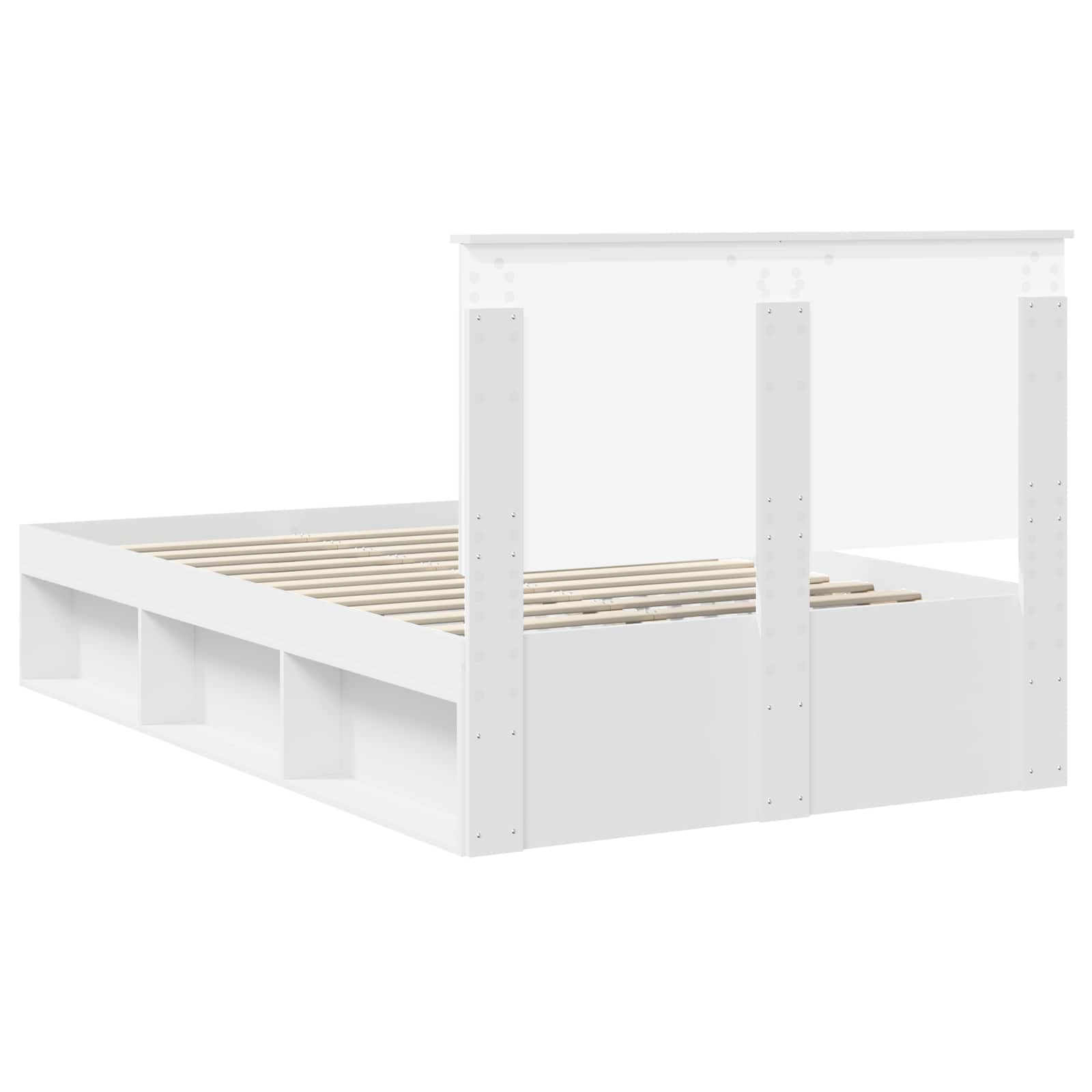 Bedframe met hoofdeinde Wit 120 x 200 cm Massief grenenhout