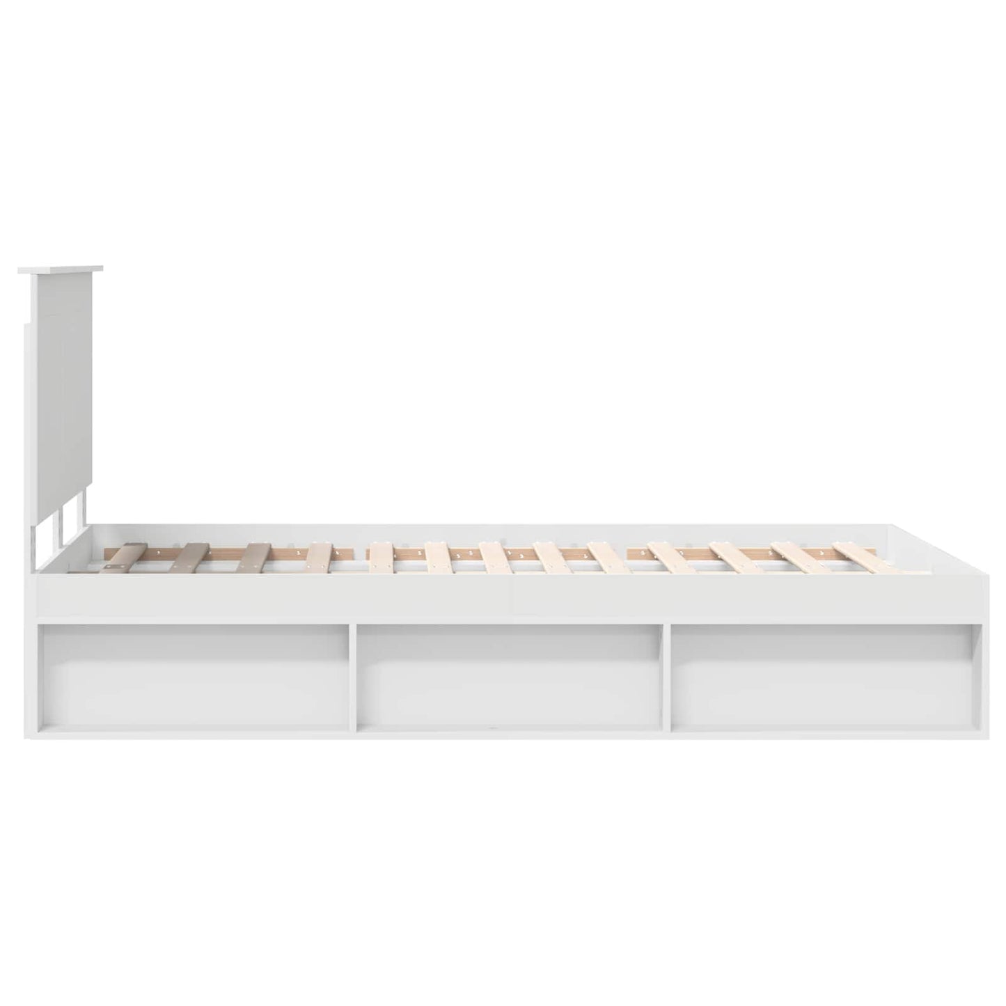 Bedframe met hoofdeinde Wit 120 x 200 cm Massief grenenhout