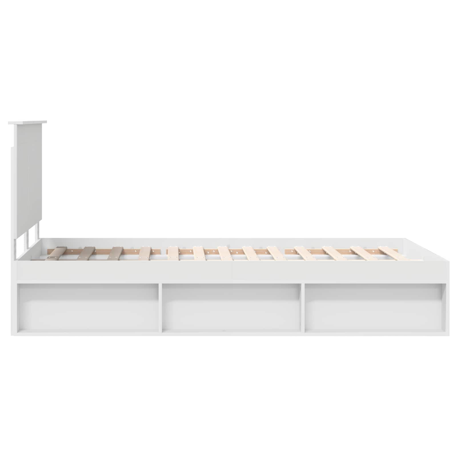 Bedframe met hoofdeinde Wit 120 x 200 cm Massief grenenhout