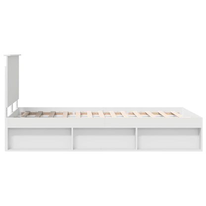 Bedframe met hoofdeinde Wit 120 x 200 cm Massief grenenhout