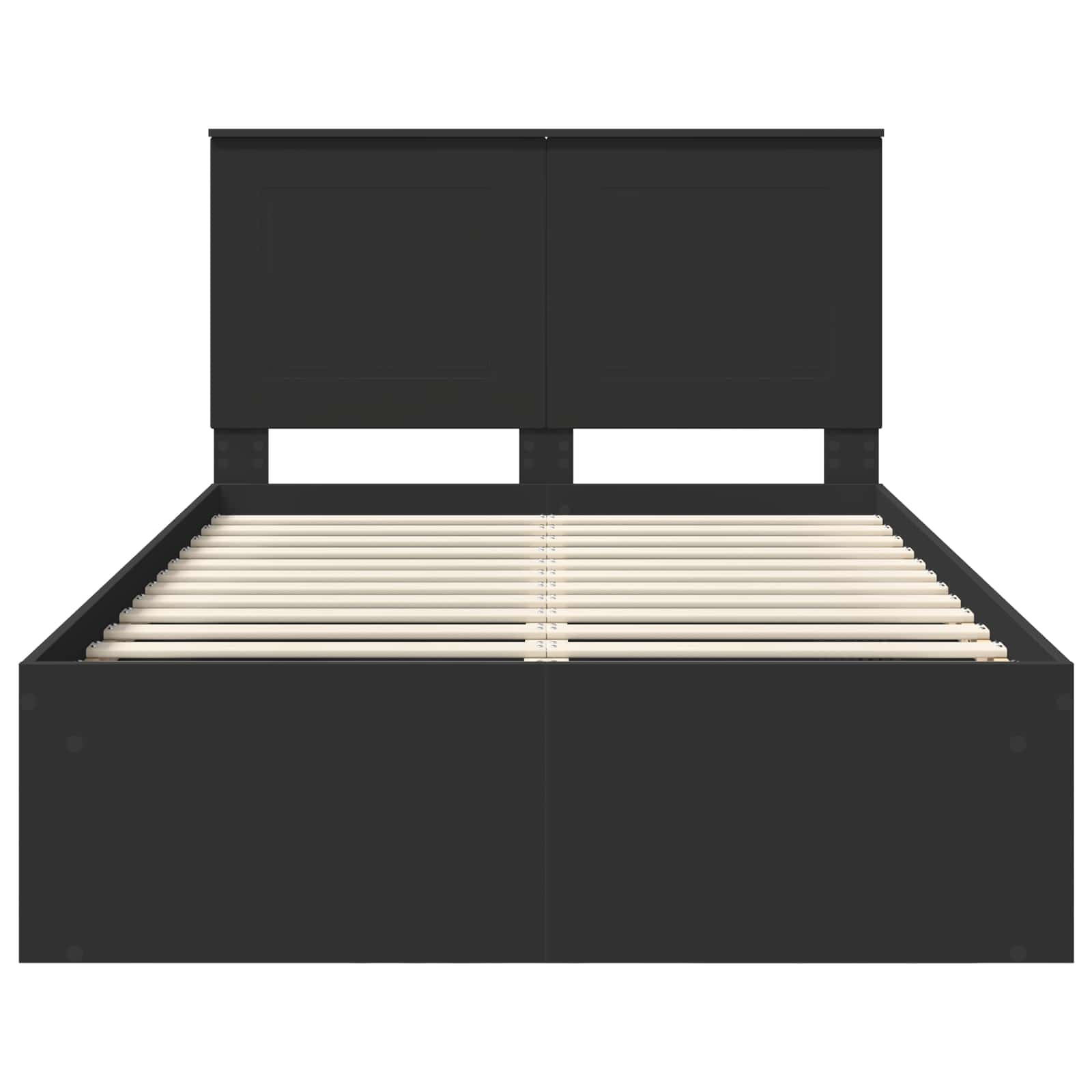 Bedframe met hoofdeinde Zwart 120 x 200 cm Massief grenenhout