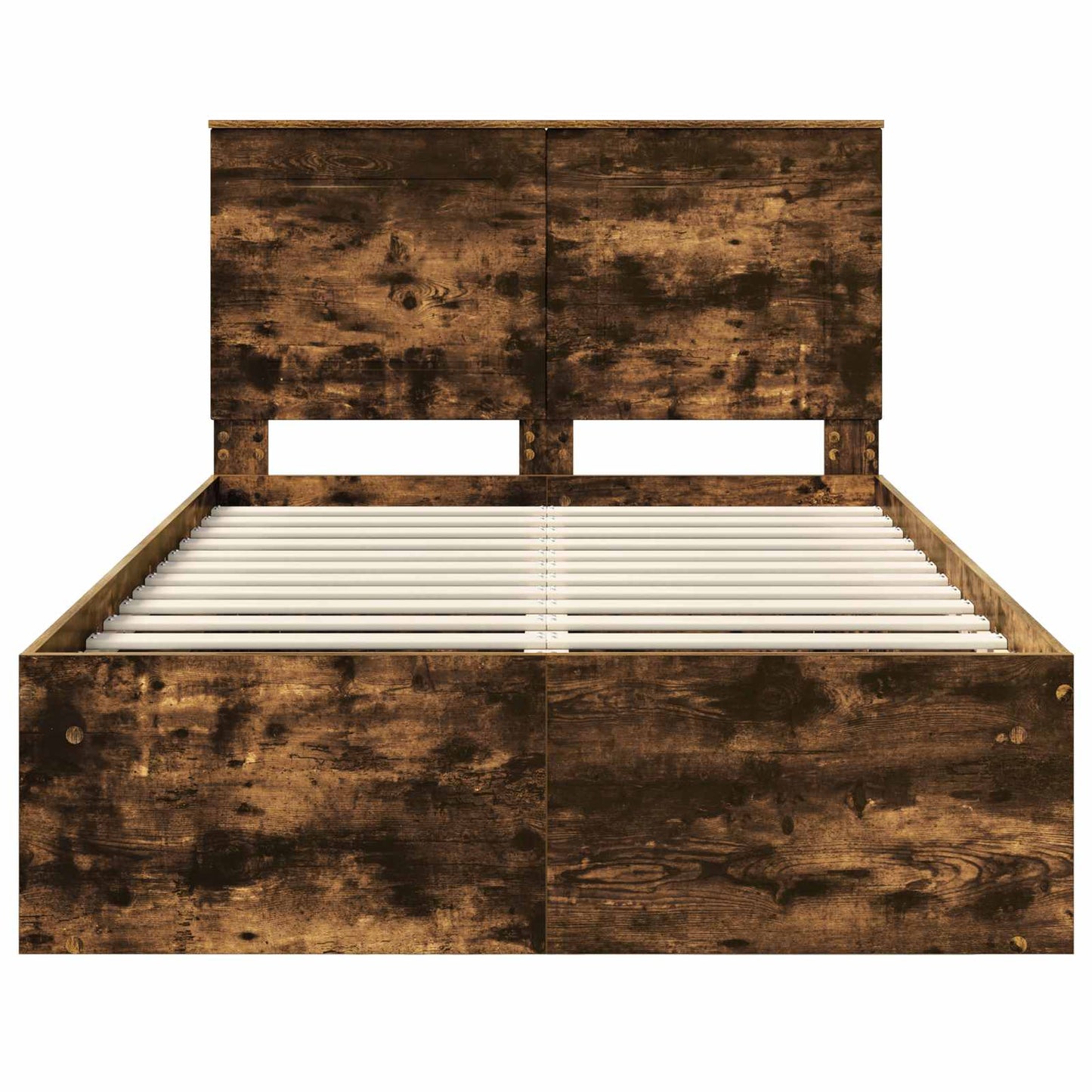 Bedframe Gerookt eiken 120 x 200 cm Massief grenenhout