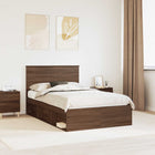 Bed Frame Brown Oak 120 x 200 cm Solid Pine Wood