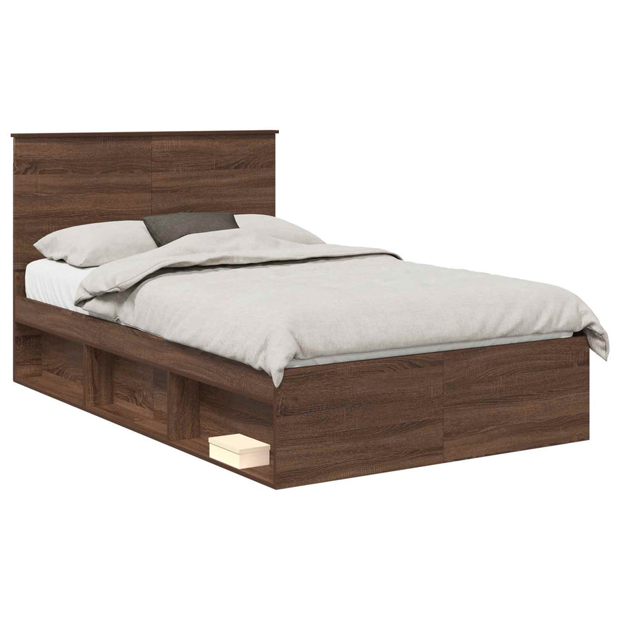 Bedframe Bruin Eiken 120 x 200 cm Massief grenenhout