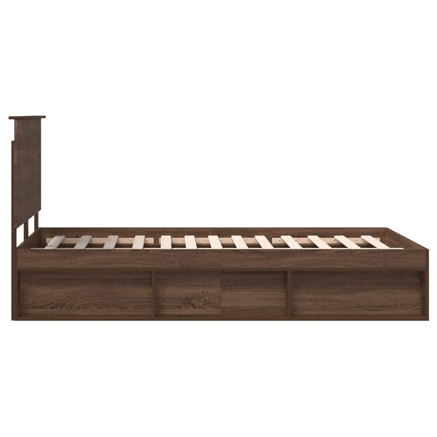 Bedframe Bruin Eiken 120 x 200 cm Massief grenenhout
