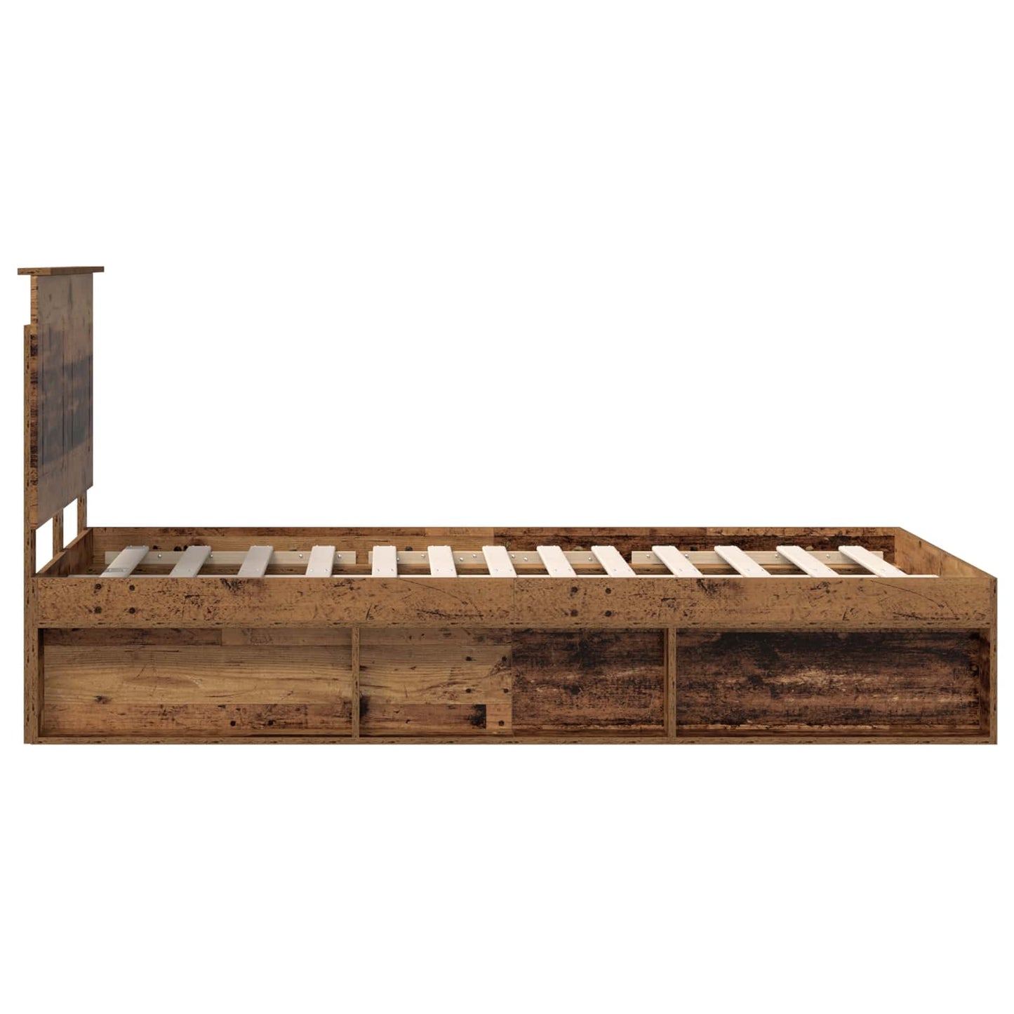 Bedframe met hoofdeinde Oudhout 120 x 200 cm Massief grenenhout