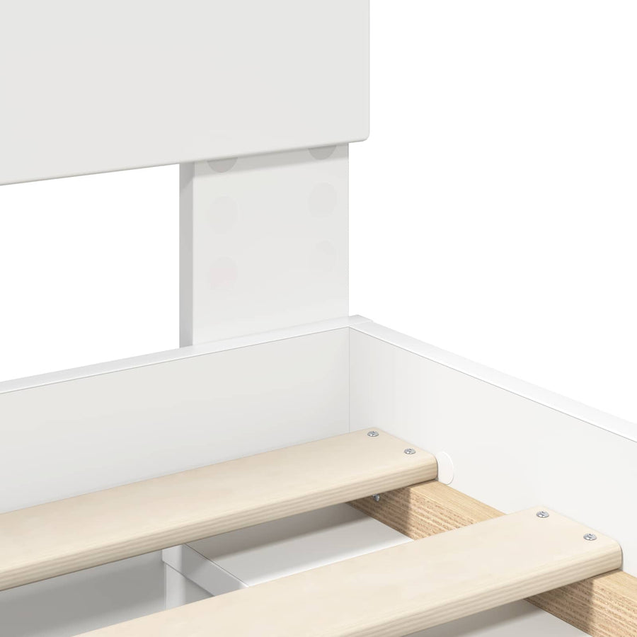 Bedframe met hoofdeinde Wit 100 x 200 cm Massief grenenhout