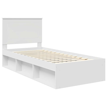Bedframe met hoofdeinde Wit 100 x 200 cm Massief grenenhout