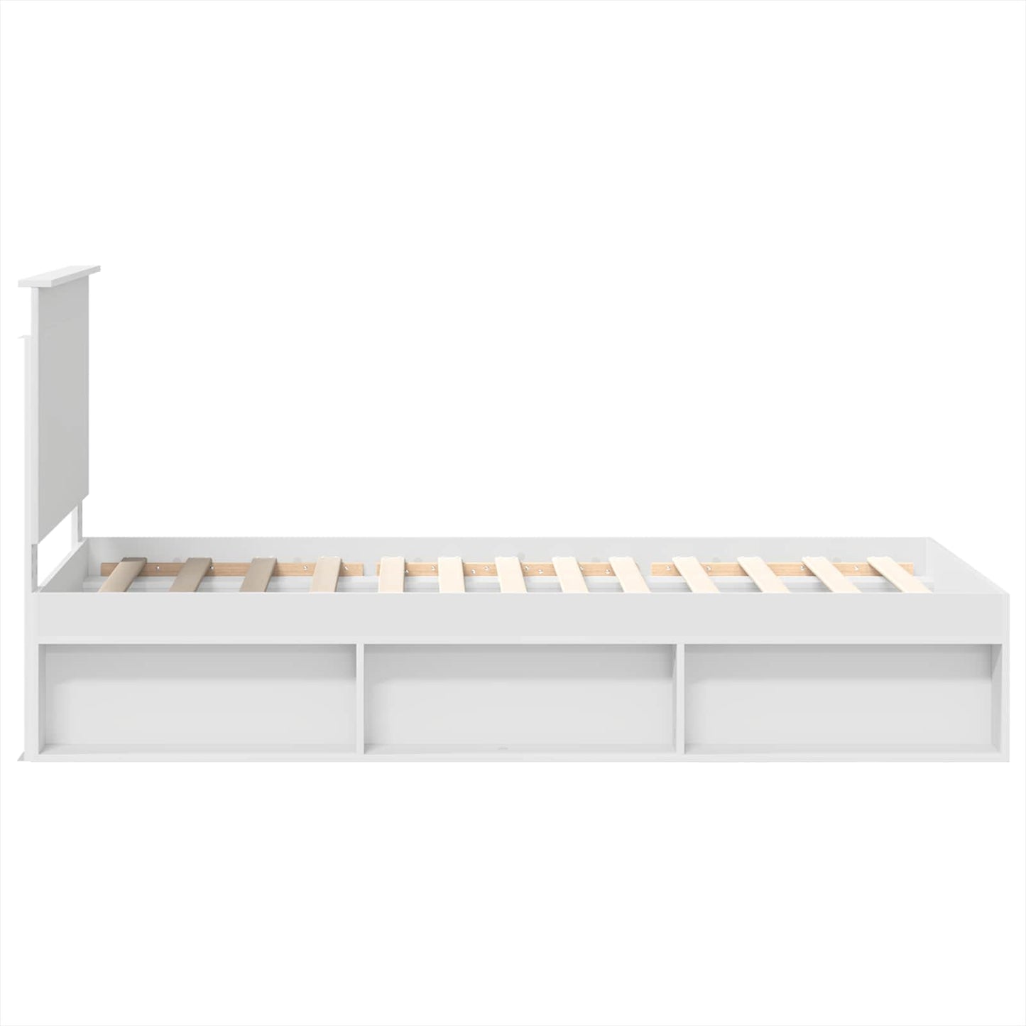 Bedframe met hoofdeinde Wit 100 x 200 cm Massief grenenhout