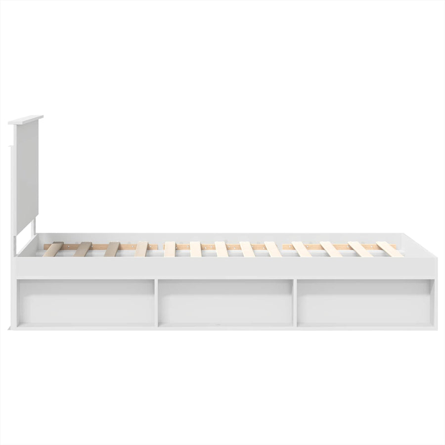 Bedframe met hoofdeinde Wit 100 x 200 cm Massief grenenhout