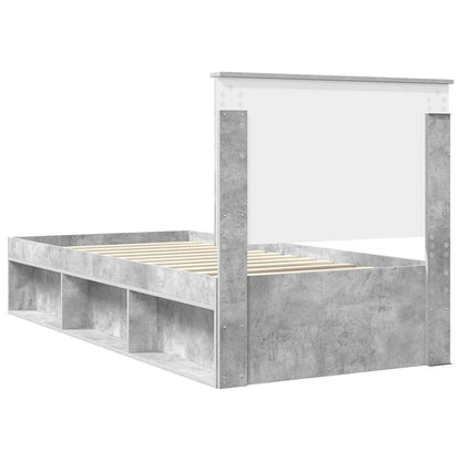 Bedframe Concerte Grijs 100 x 200 cm Massief grenenhout