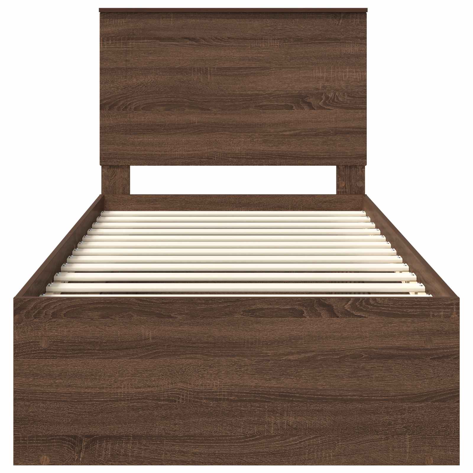 Bedframe met lade Bruin Eiken 100 x 200 cm Massief grenenhout