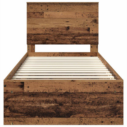 Bedframe met hoofdeinde Oudhout 100 x 200 cm Massief grenenhout
