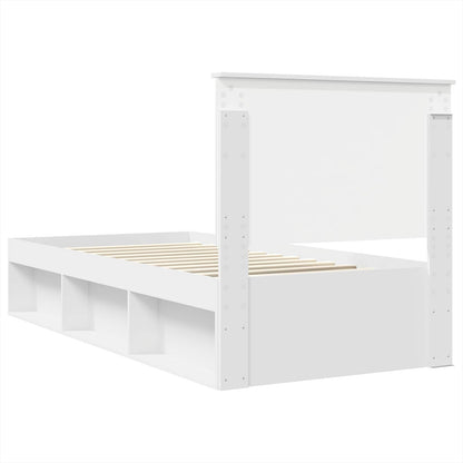 Bedframe met hoofdeinde Wit 90 x 190 cm Massief grenenhout