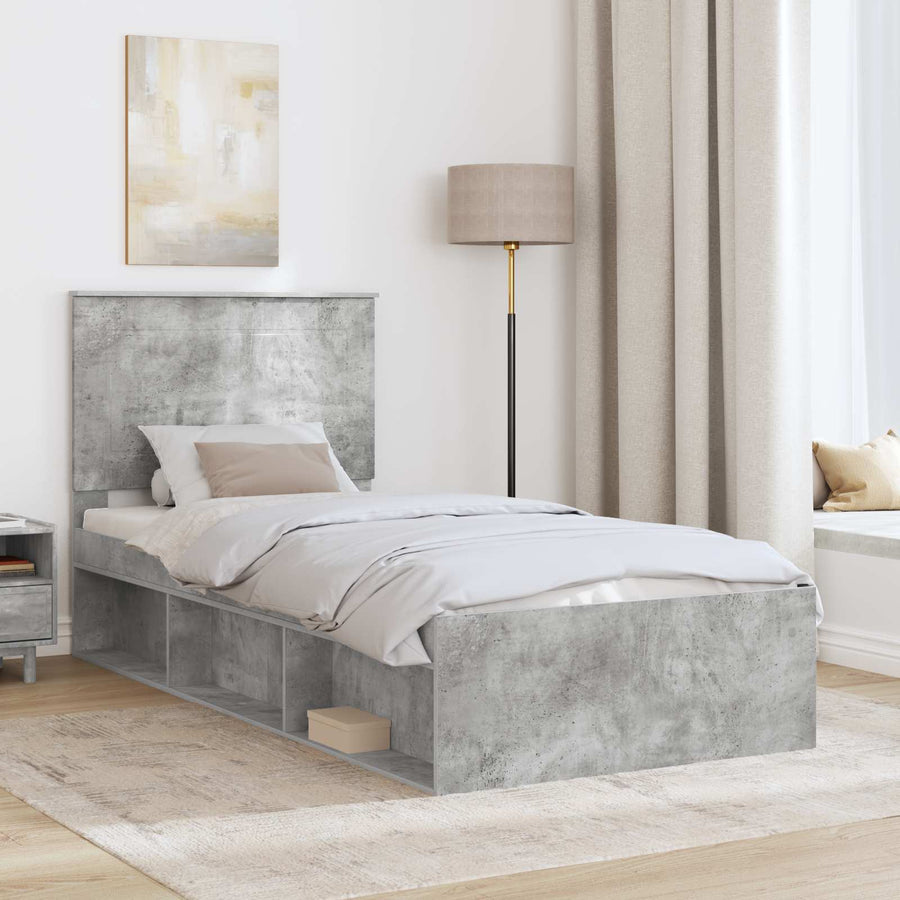 Bedframe Concerte Grijs 90 x 190 cm Massief grenenhout