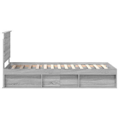 Bedframe Grijs Sonoma 90 x 190 cm Massief grenenhout