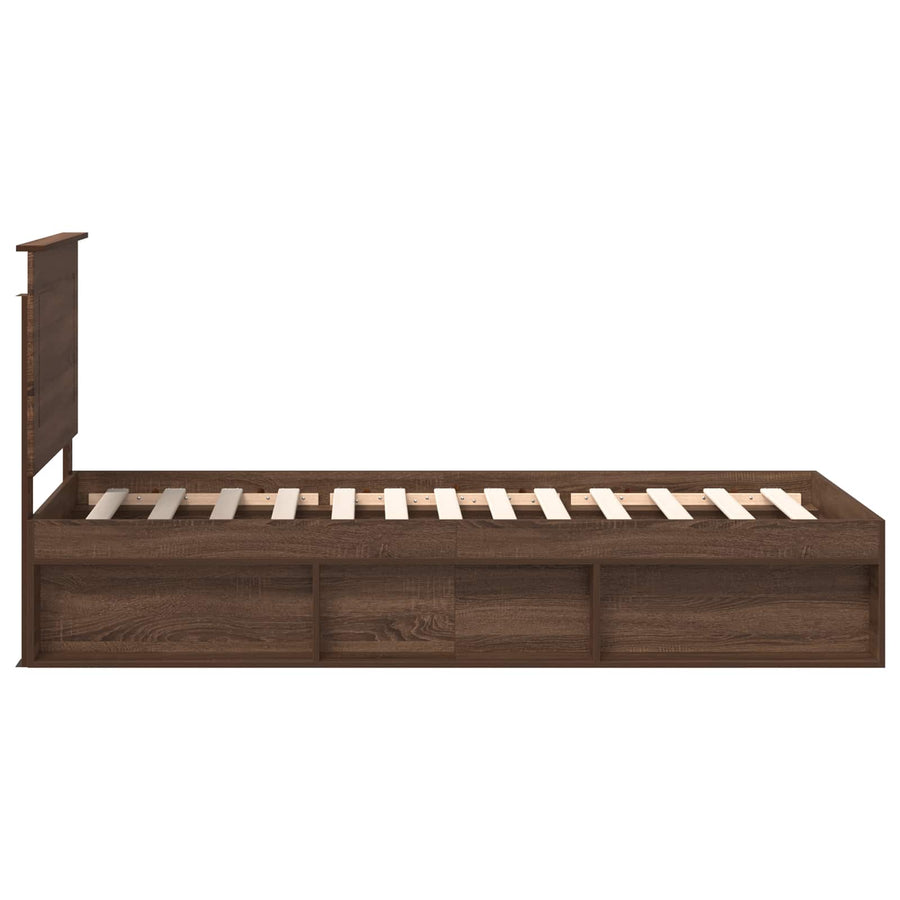 Bedframe Bruin Eiken 90 x 190 cm Massief grenenhout