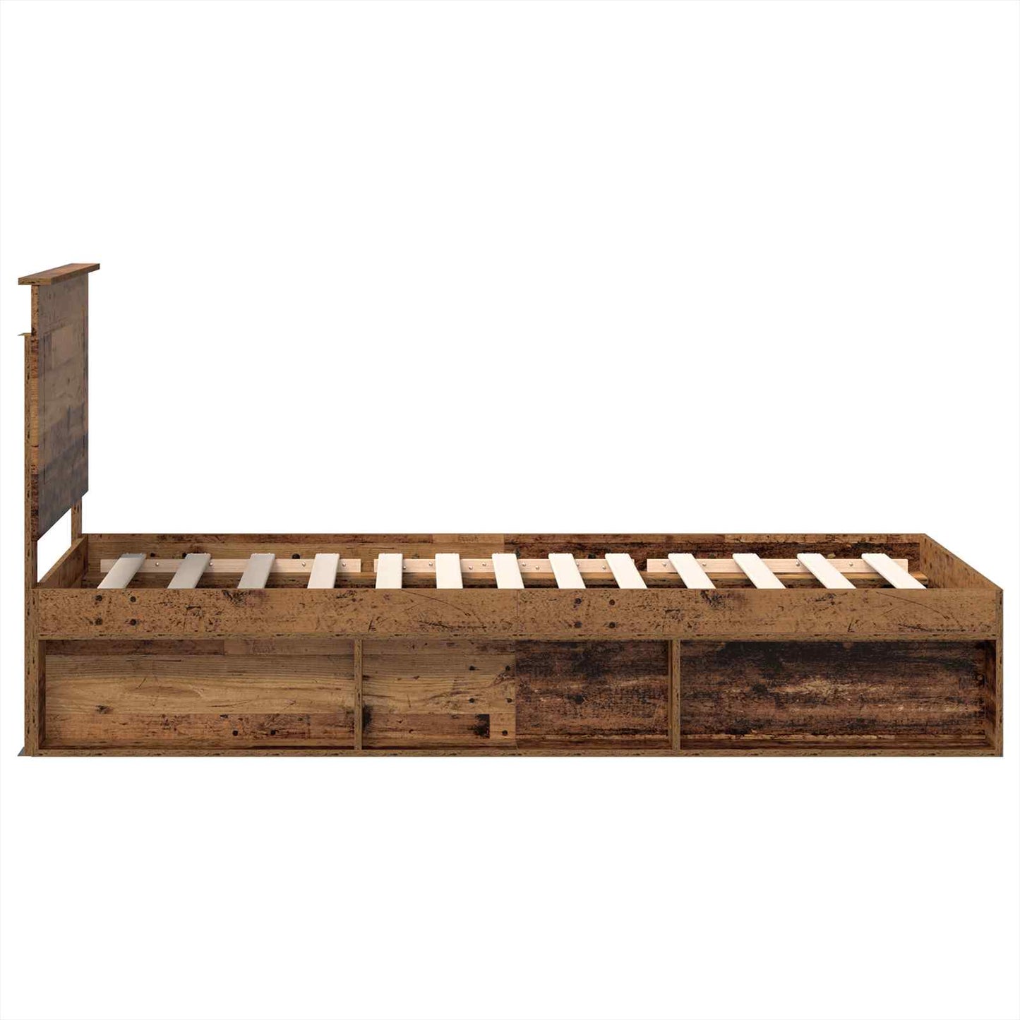 Bedframe met hoofdeinde Oudhout 90 x 190 cm Massief grenenhout