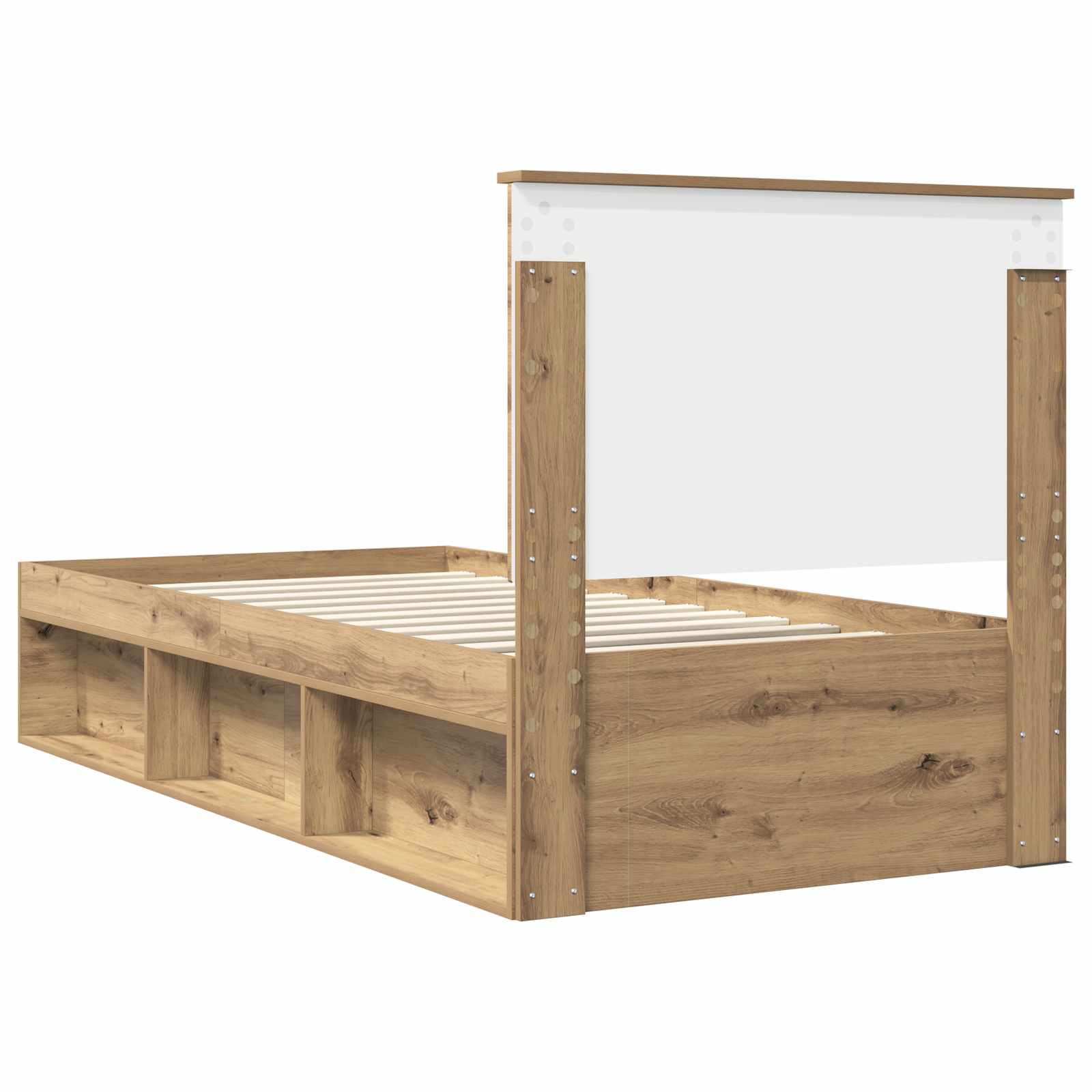 Bedframe Ambachtelijk eiken 90 x 190 cm Massief grenenhout
