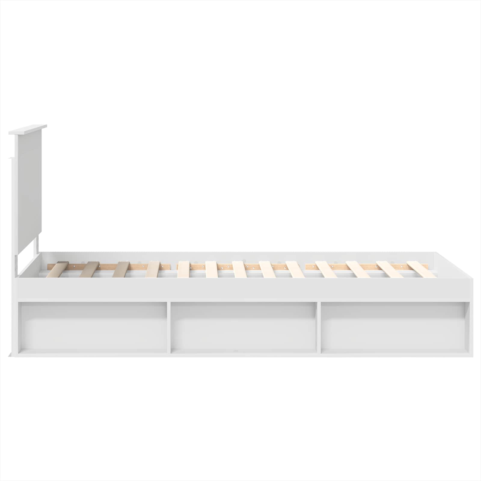 Bedframe met hoofdeinde Wit 90 x 200 cm Massief grenenhout